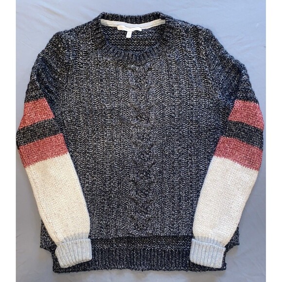 Victoria's Secret Sweaters - Victoria Secret Women's Size S Cable Knit Striped Long Sleeve Black Red White VS
